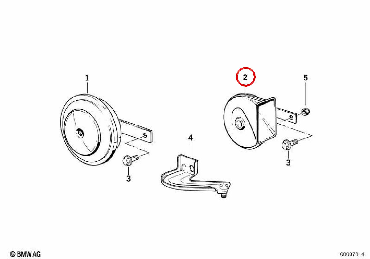 Horn (Horn) OEM 61331374440 per BMW E30, E32, E34. BMW originale.