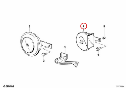 Horn (Horn) OEM 61331374440 per BMW E30, E32, E34. BMW originale.