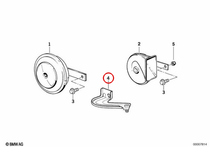 Supporto a corno OEM 61332492989 per BMW E36 e Z3. BMW originale.