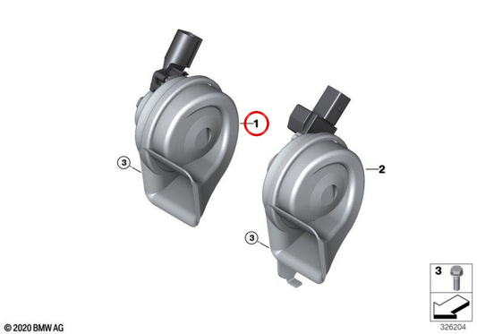 Horne électronique sévère OEM 61335A74F99 pour BMW I3 (I01) et I8 (I12). BMW d'origine.