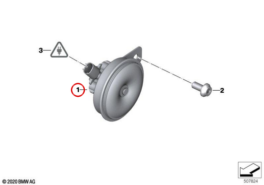 Bocina Akute Töne OEM 61335A9CCB5 für BMW R 1300 RT K63 Motorräder. Originaler BMW Motorrad.