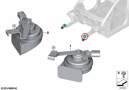 Seriore elettronico Hocina OEM 61337338686 per BMW F45, F46. BMW originale.