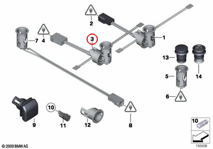 Finestra con LED LED OEM 61349221620 per BMW E90, E91, E92, E93. BMW originale.