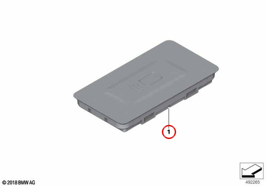 NFC Wireless Charge Tray OEM 61355A0D8A9 pour BMW F40, F44. BMW d'origine.