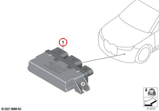 Unidade de controle de limpeza de sensor OEM 61355A9A169 para BMW G60, G68, G61, G70. BMW genuíno.
