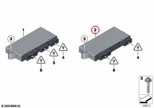Módulo de control CAS4 OEM 61356809374 para BMW F07, F10, F11, F18, F06, F12, F13, F01, F02, F04, F25, F26. Original BMW.