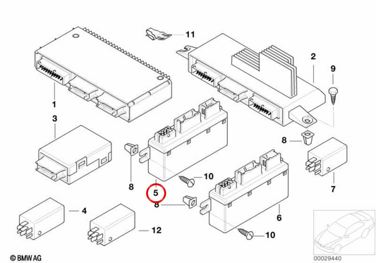 OEM -Fahrer -Türmodul 61356924932 für BMW E38. Original BMW.
