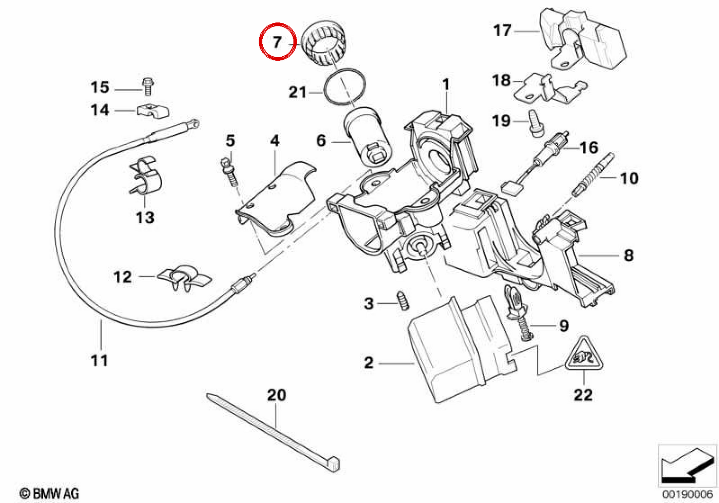 Ring Omeivilizer Antena 61356964556 pour BMW E46, E39, E38, E83, E53, E85, E86, E52, Mini R50, R52, R53. BMW / mini d'origine.