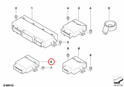 Módulo de techo convertible OEM 61357199997 para BMW E85 Z4. Original BMW.
