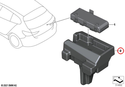 Soporte HKFM OEM 61357499305 para BMW F40. Original BMW.