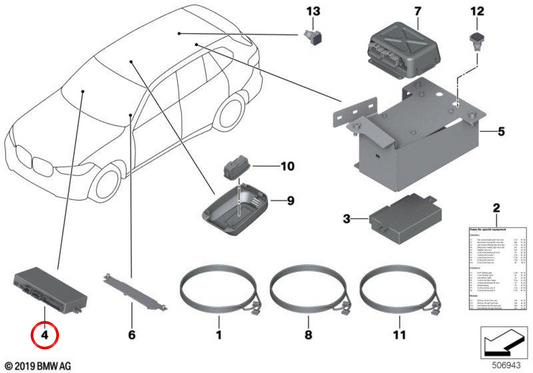 Unidade de controle para sistema de segurança OEM 61358716127 para BMW G05 X5 M50i e X5 M60i xDrive. Compatível com modelos de 08/2019 a 07/2026. BMW genuíno.