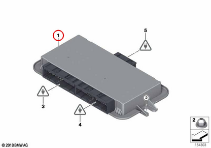 Módulo de control FRM (módulo del área del pie) OEM 61359128185 para BMW E87, E90, E91. Original BMW.