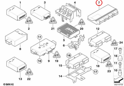 Modulo corporeo (Karosseriemodul) OEM 61359176069 per BMW E60, E61, E63, E64. BMW originale.