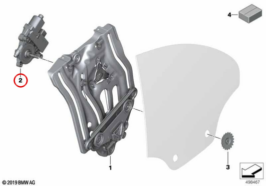 Motor elevalunas trasero derecho OEM 61359448926 para BMW F91 y G14. Original BMW.