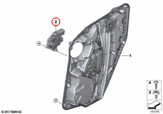 OM MOTEUR MOTEUR DE L'OREE arrière 61359450072 pour BMW G05, F95, G06, F96, G07. BMW d'origine.