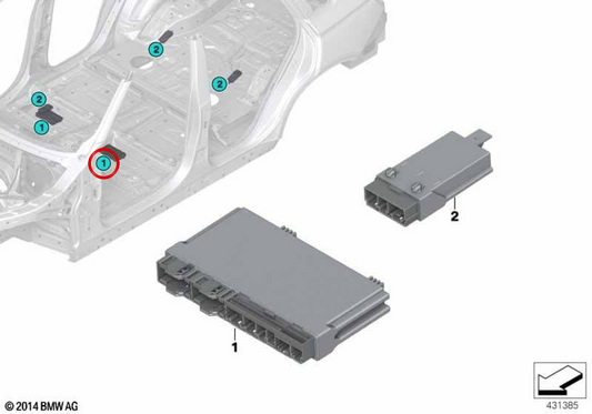 OEM seat module 61359459682 for BMW F20, F21, F52, F22, F23, F45, F46, F87, F30, F31, F34, F35, F80, F32, F33, F36, F82, F83, F48, F49, F39, F39, F15, F15, F F86, I15 und für Mini F55, F56, F57, F54, F60. Original BMW und Mini.