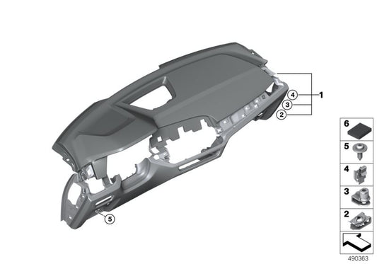 Tablier de bordo Sensatec preto/bege para volante à esquerda OEM 51459471878 para BMW X5 G05. BMW Original