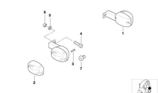 Faro delantero OEM 63137654275 para motos BMW R1200GS, F800GS, K1200S, F650GS... y más. Original BMW Motorrad.