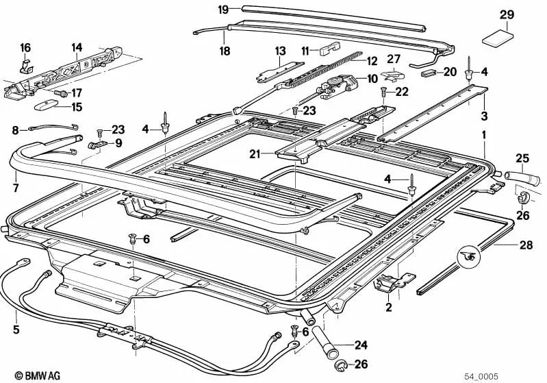 Grampo para BMW E31 (OEM 54128108209). BMW originais.