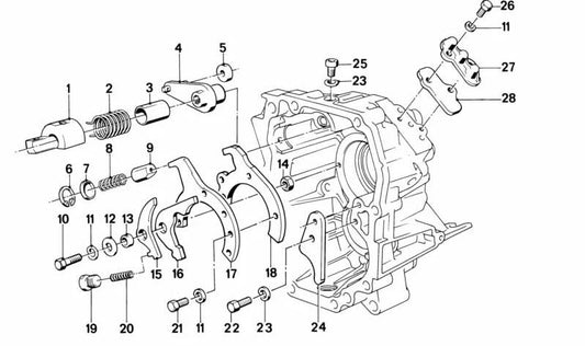 Muelle de presión OEM 23311228284 para BMW E21, E30, E28, E34. Compatible con cajas de cambio Getrag 240. Original BMW.