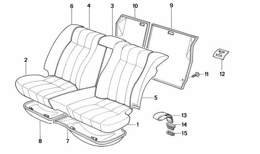 Embells intérieurs en argent 52208148630 pour BMW E34. Pièce BMW originale. Compatibilité: série 5 E34 (tous les modèles avec sauvegarde arrière individuelle ou ouverture de charge).