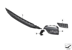 Rejilla lateral abierta izquierda OEM 51118092757 para BMW X3 G01, X4 G02. Original BMW.