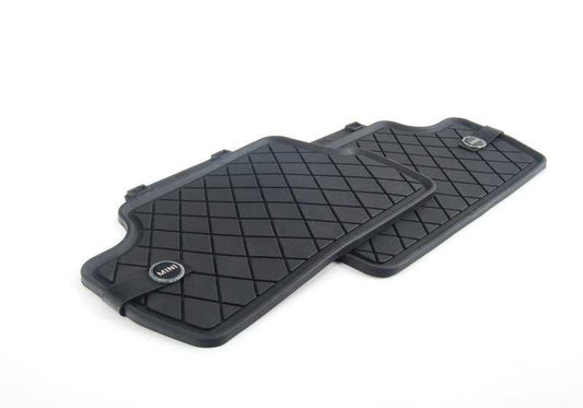 Alfombrillas traseras todo clima OEM 51472354164 para MINI F56, F56 BEV, F56 LCI, F56 BEV LCI, F66. Original MINI.