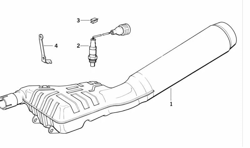 Silenciador catalizador OEM 18127677858 para BMW Motorrad R1150RS, R1150RT, R850RT. Original BMW Motorrad.