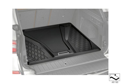 Alfombrilla protectora maletero OEM 51472458567 para BMW X5 G05 y X5 M F95. Ajuste perfecto, antideslizante y resistente. Solo válida con tercera fila de asientos. Original BMW.
