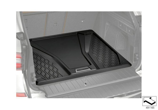 Alfombrilla protectora maletero OEM 51472458567 para BMW X5 G05 y X5 M F95. Ajuste perfecto, antideslizante y resistente. Solo válida con tercera fila de asientos. Original BMW.