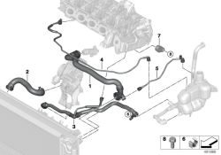 Conducción calefacción OEM 17128475729 para BMW F45, F46, X1 F48, MINI Clubman F54, Countryman F60... y más. Original BMW y MINI.