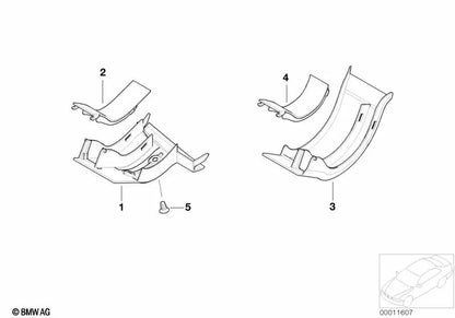 Cubierta para conducción de cables izquierda para BMW Serie 5 E39 (OEM 61138364787). Original BMW