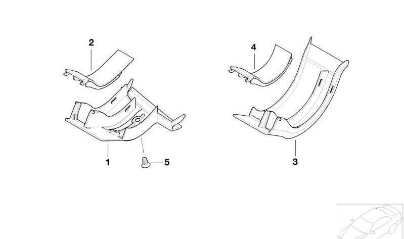 Tapa izquierda para guía de cables OEM 61136905504 para BMW E39 520d, 520i (M47, M52, M54). Compatible con versiones manuales y automáticas. Original BMW.