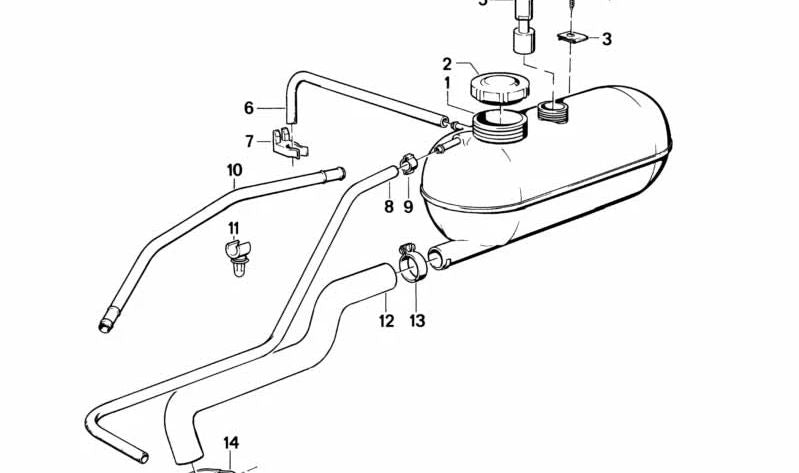 Tubo de ventilación OEM 17111709494 para BMW E30. Original BMW.