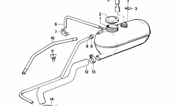 Tubo de ventilación OEM 17111709494 para BMW E30. Original BMW.