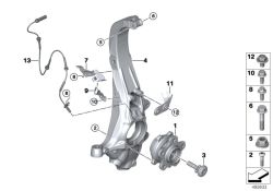 Soporte giratorio izquierdo OEM 31216876655 para BMW X5 G05, X5 M F95, X6 G06, X6 M F96, X7 G07, XM G09... y más. Original BMW.