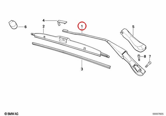 Brazo limpiaparabrisas izquierdo OEM 61611374413 para BMW E32. Original BMW.