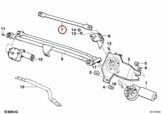 OEMPARABRISAS CUEPIAL TRANSMISSION VARILLA 61611383458 pour BMW E31. BMW d'origine.