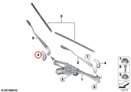 OEM 61612759261 Wischerkappe für MINI R56, R58, R59... und mehr. Originaler MINI.