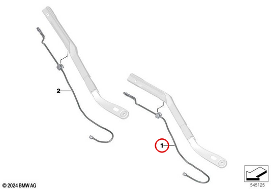 Ugello per tubo flessibile lato conducente OEM 61615A852C2 per BMW X3 G45, X3L G48. BMW originale.
