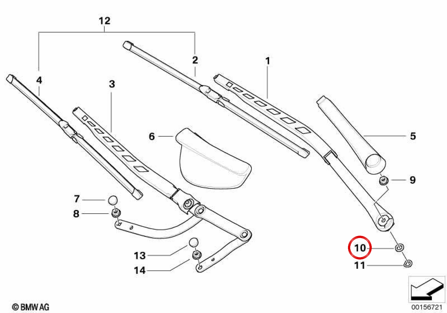 Ridice del parabrezza del parabrezza OEM 61617049185 per BMW E60, E61, E63, E64. BMW originale.