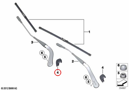 Embels Embelliar Windshield Wicshield OEM 61617138990 pour BMW E90, E90N, E91, E91N, E92, E93. BMW d'origine.