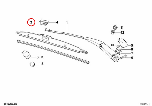 Windshield wiper OEM 61618192874 for BMW E31. Original BMW.