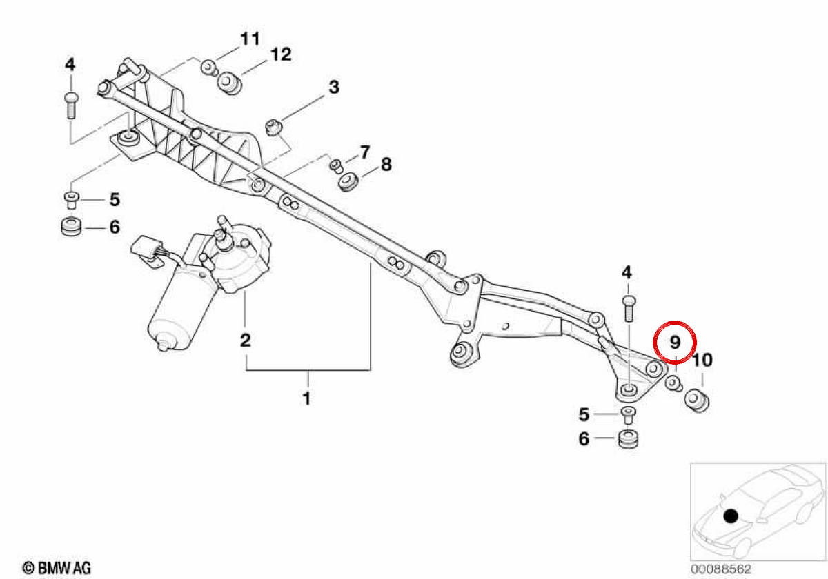 Supporto Casquillo OEM 61618261094 per BMW E52. BMW originale.