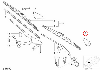 Embels Embelliar Windshield Windshield OM 61618360249 for BMW E38. Original BMW.