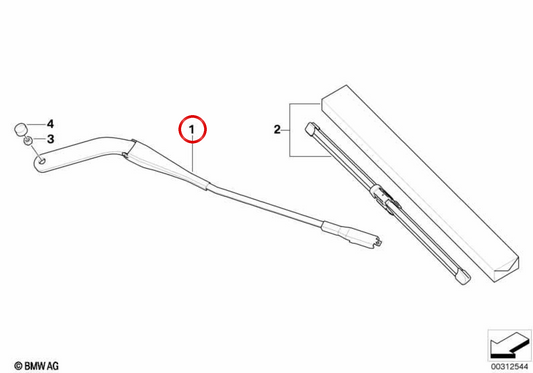 ** Windschutzscheibe Wischer Arm OEM 61619449999 für BMW E84. Original BMW. **