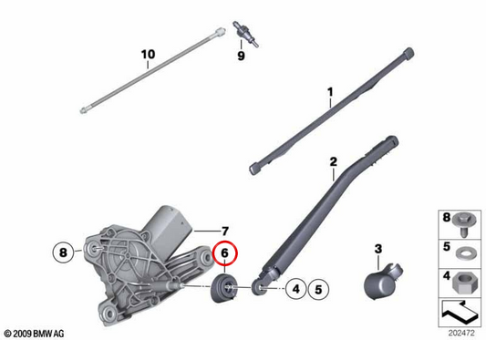 Casquillo OEM 61622990826 para BMW E84. Original BMW.