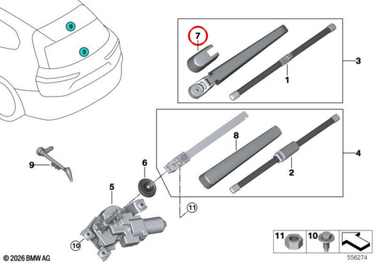OEM-Kappe 61625B3A055 für BMW X3 G45 und 2er Active Tourer U06 … und weitere. Original BMW