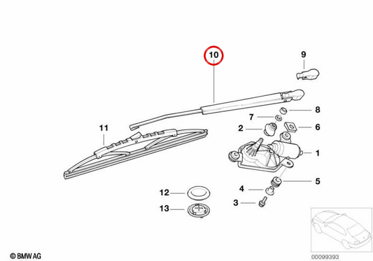 Oompoabrisas Oompianbrisas OEM 61627009883 für BMW E46 (Touring). Original BMW.