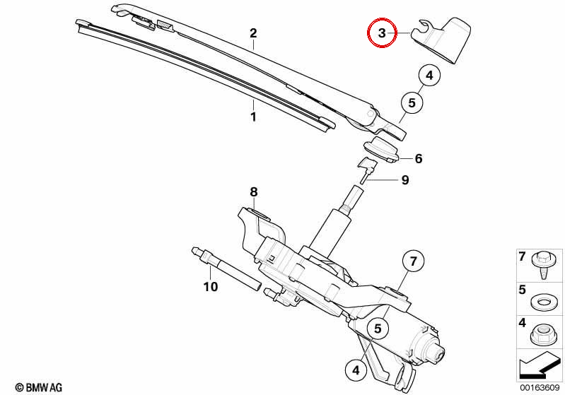 Caperuza para brazo del limpiaparabrisas OEM 61627199566 para BMW E81, E87, E87 LCI (116d, 116i, 118d, 118i)… y más. Original BMW.